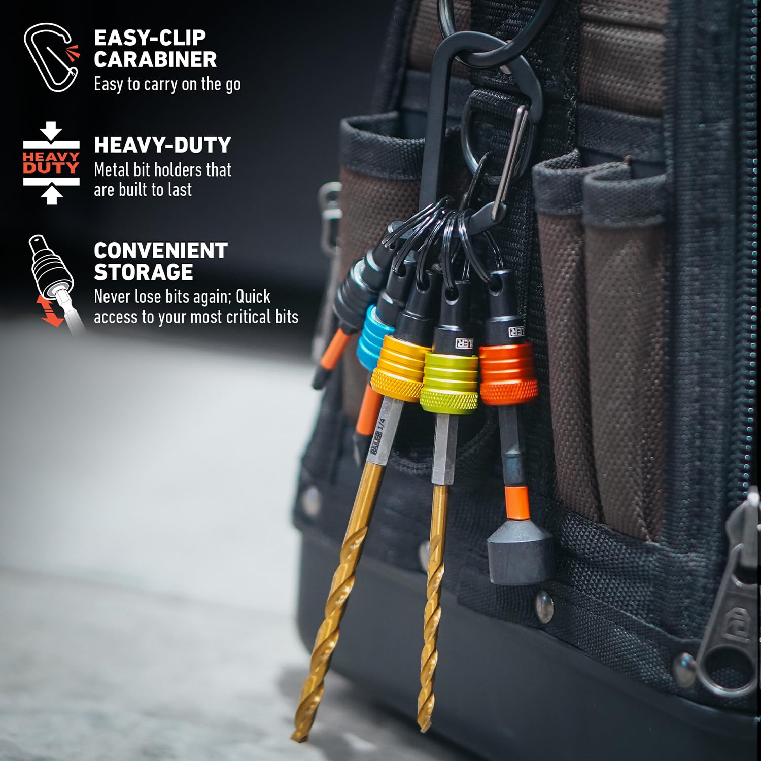 Railer compact design demonstrates portable bit organization on the job.