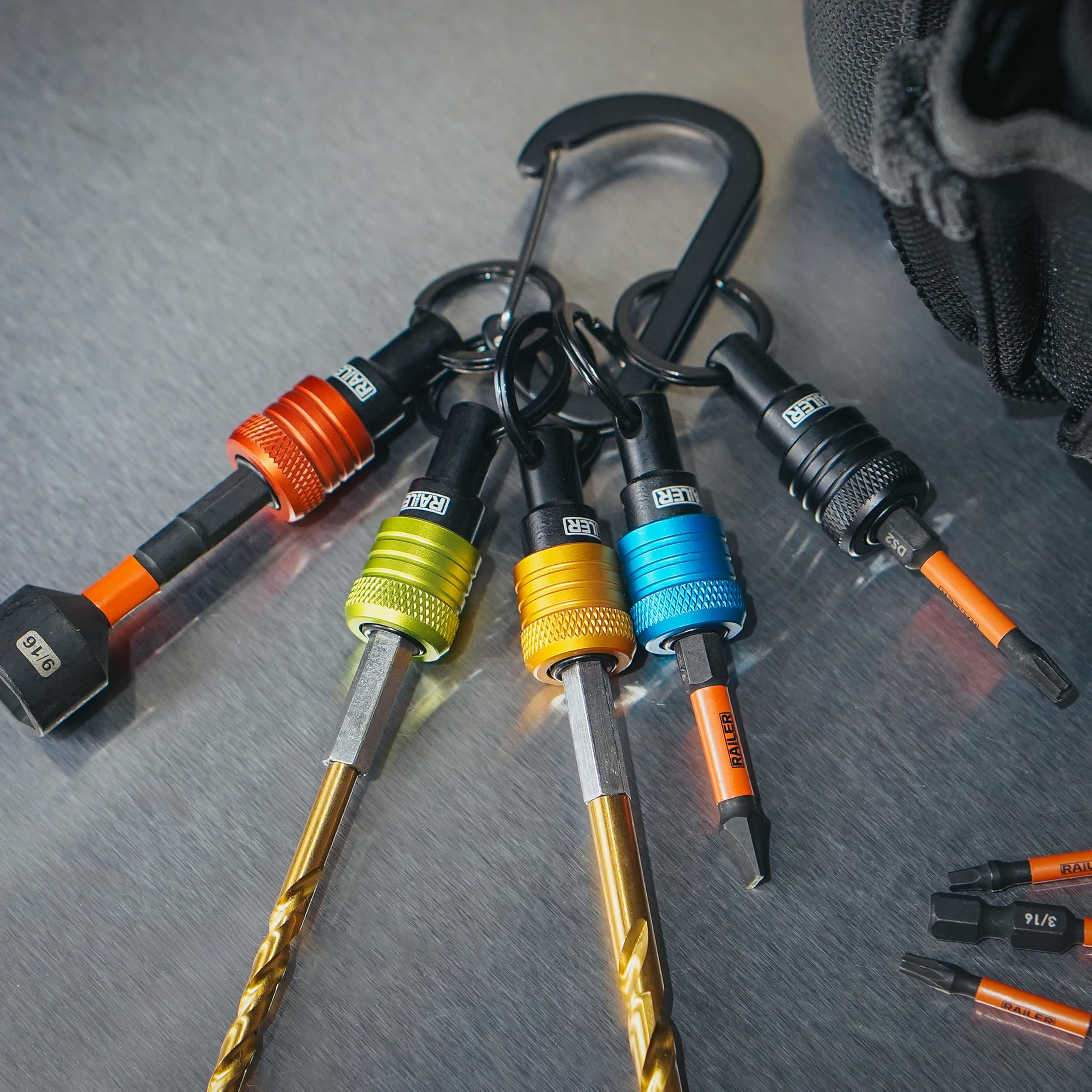 Railer multi‑color design helps sort bits at a glance.