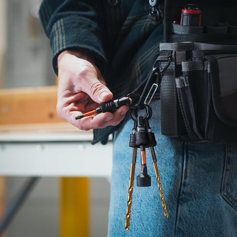 Railer one-hand operation bit holder enables quick single-handed changes.