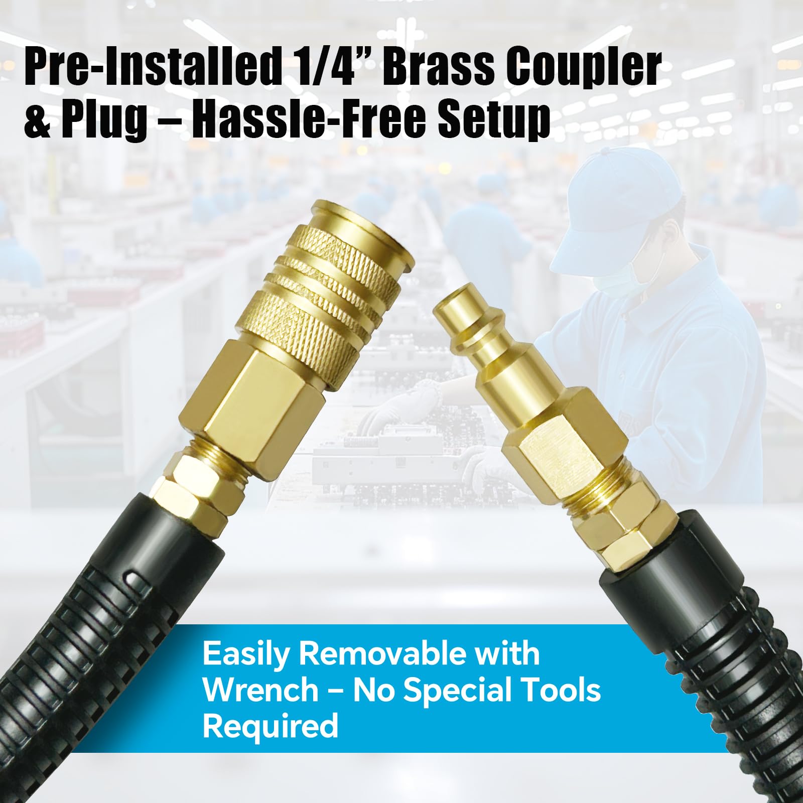 RainBello ultra-flexible hose works from -40°F to 160°F with ease.