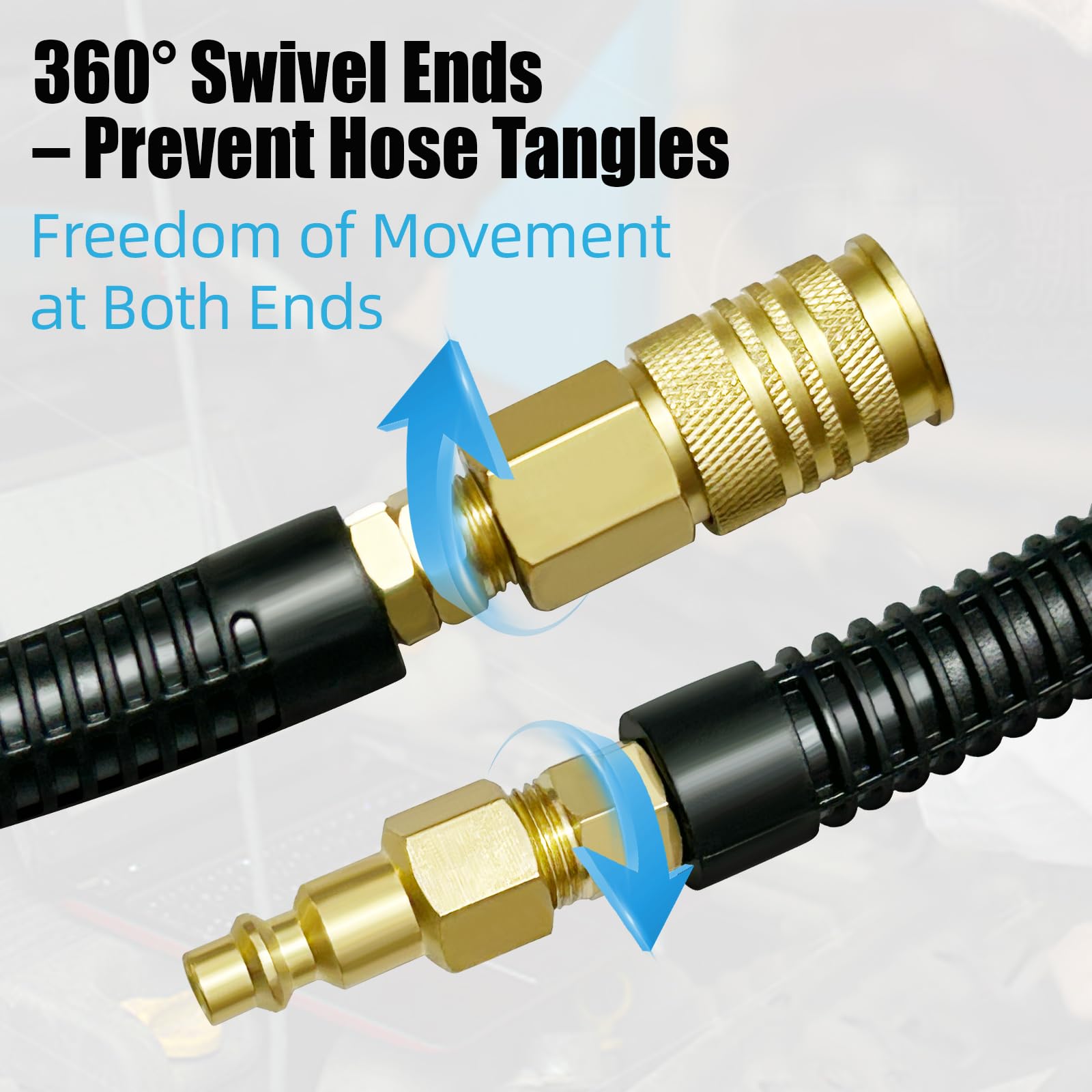 RainBello heavy-duty braided hose resists kinks and abrasion in tough environments.