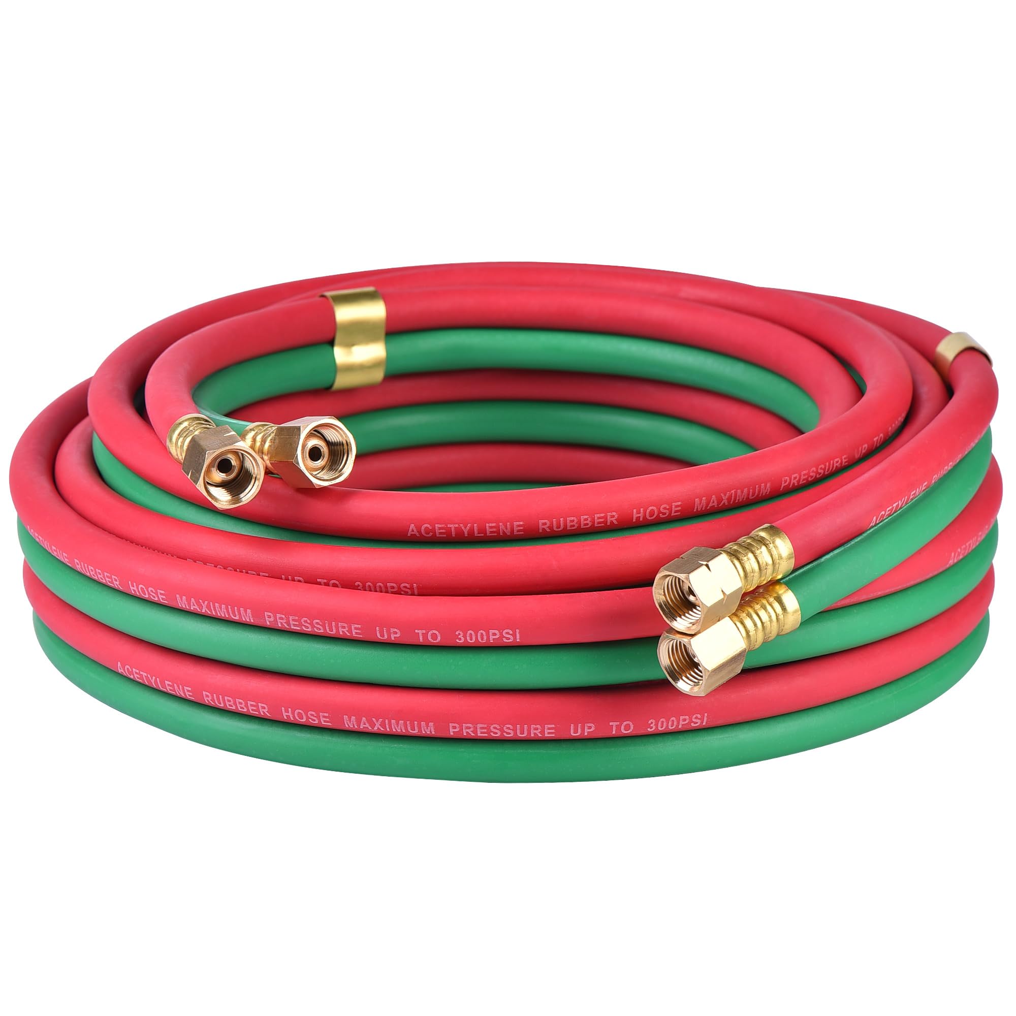 RainBello twin welding hose 25 ft red and green for easy gas identification and secure connections