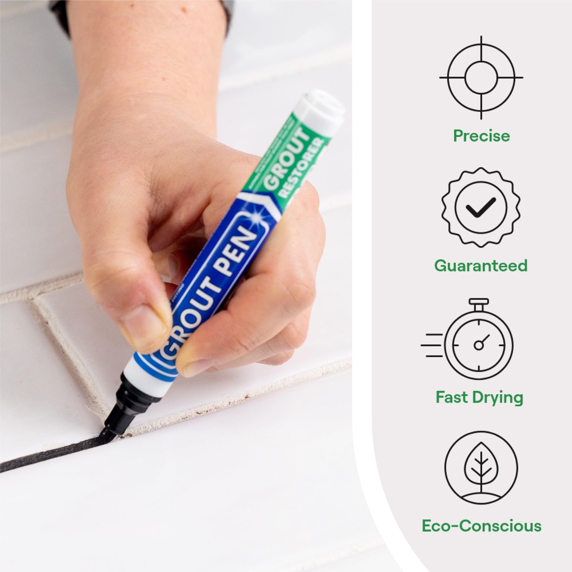 Rainbow Chalk Markers Grout Pen tip close-up highlights 5mm precision.