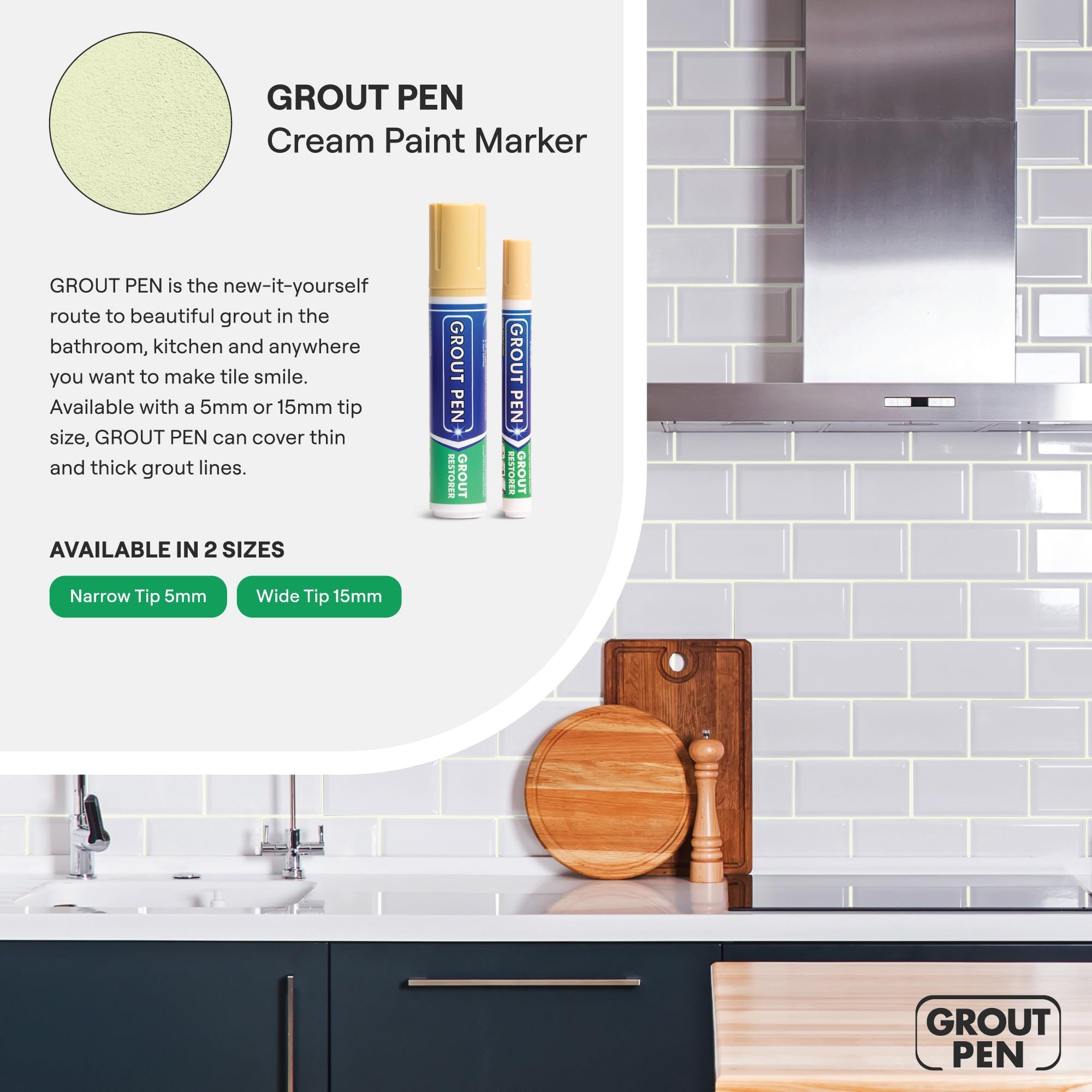 Rainbow Chalk Markers Grout Pen Cream bathroom and kitchen tile refresh