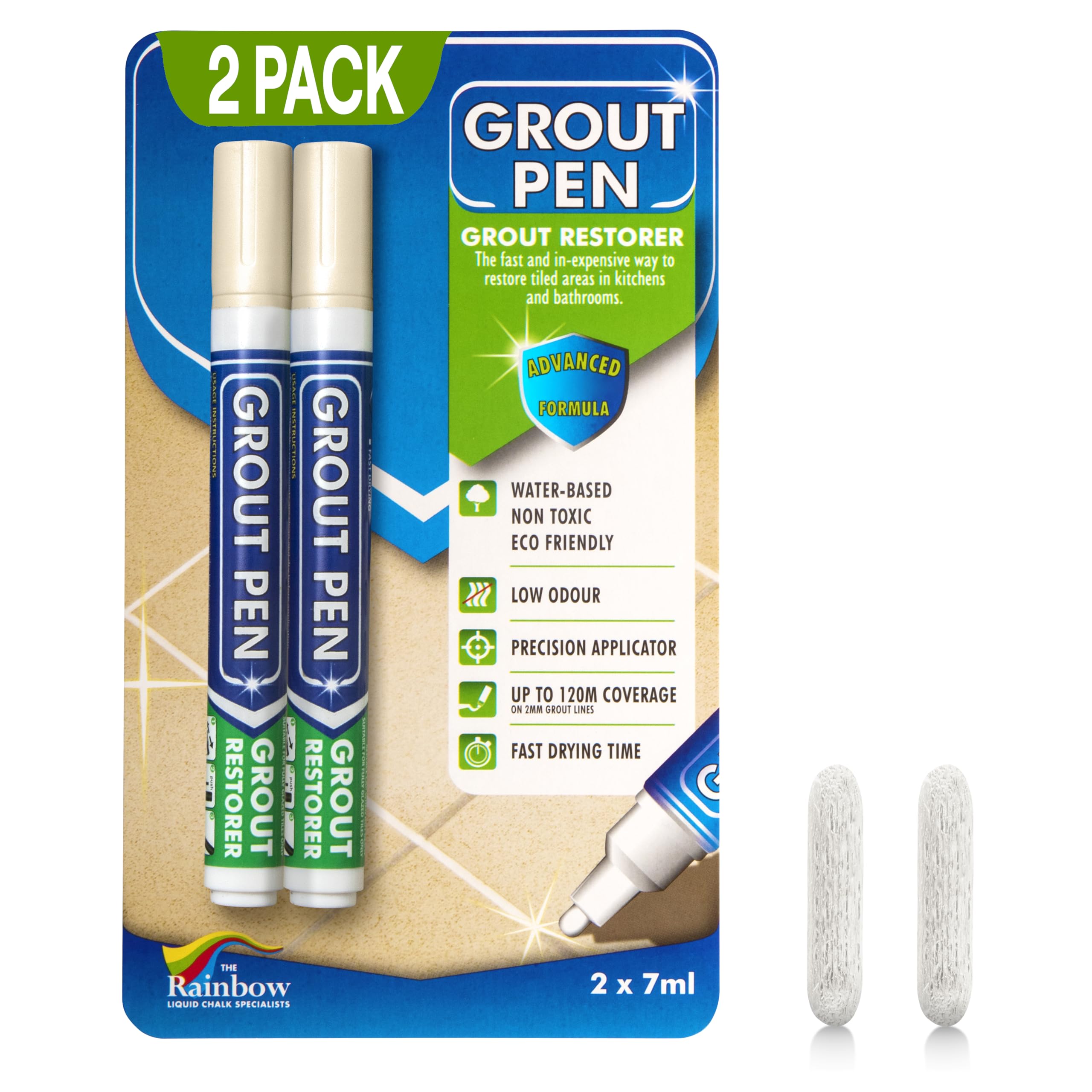 Rainbow Chalk Markers Grout Pen Cream tile application for bright grout results