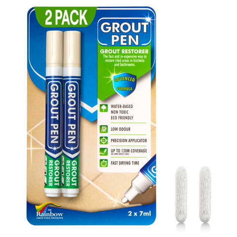Rainbow Chalk Markers Grout Pen Cream tile application for bright grout results
