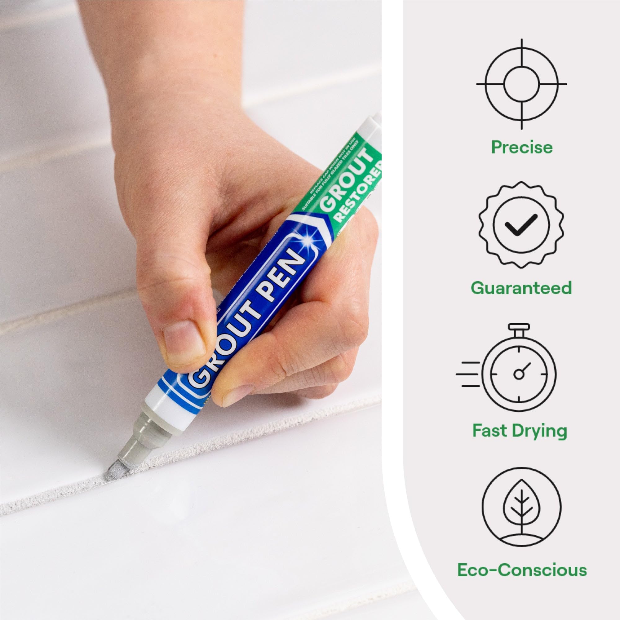 Rainbow Chalk Markers Grout Pen Light Grey 3-pack packaging for quick DIY touch-ups.