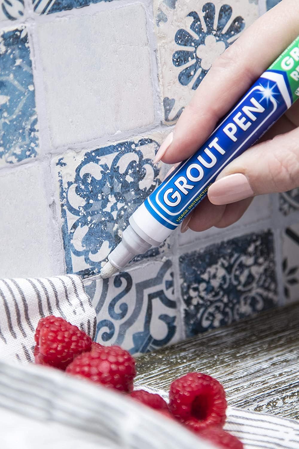 Rainbow Chalk Markers grout pen light grey unsealed test ensures adhesion