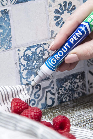 Rainbow Chalk Markers grout pen light grey unsealed test ensures adhesion