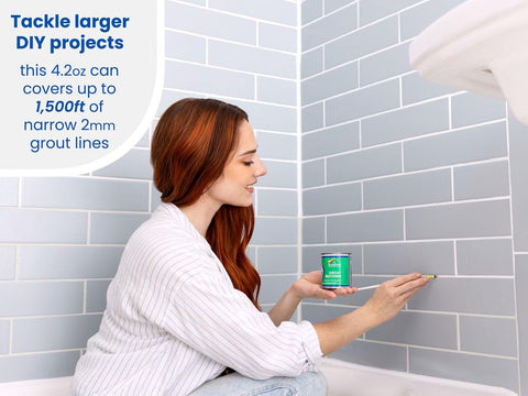 Rainbow Chalk Markers Limited grout paint on tiles demonstrates bright even coverage