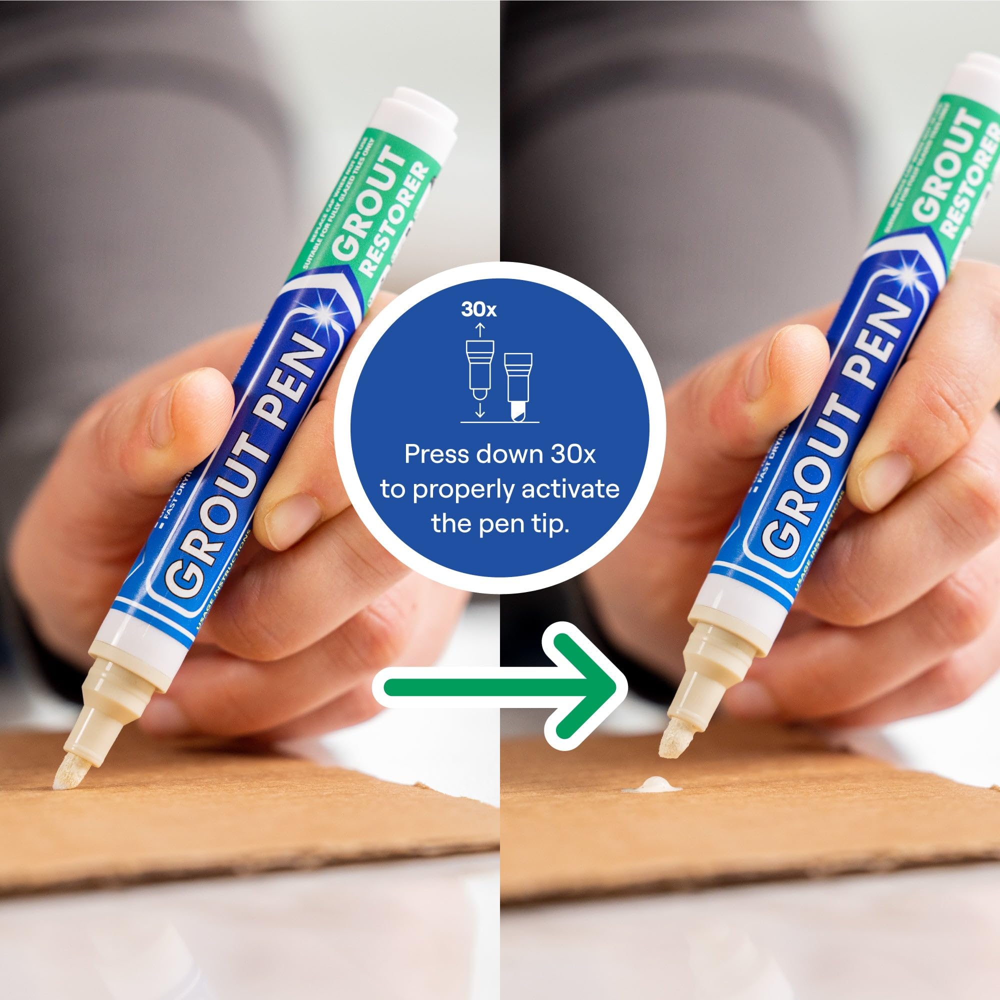 Rainbow Chalk Markers Limited Grout Pen Ivory tip enables precise grout line control.