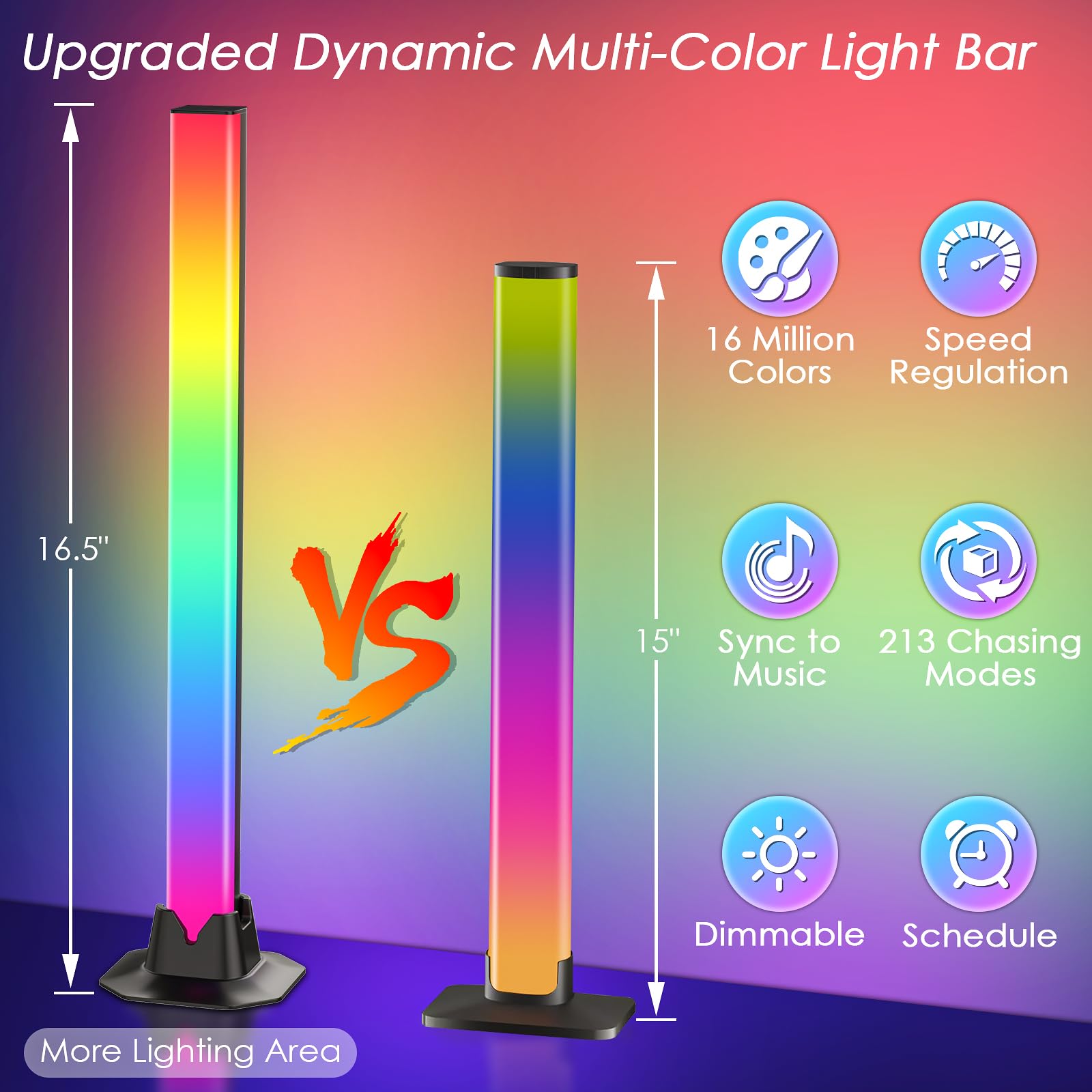 Rainbow Chasing light bar remote control enables easy mood adjustments.
