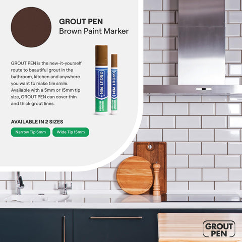 Rainbow Grout Pen Brown 2-Pack offers value for multiple grout lines.