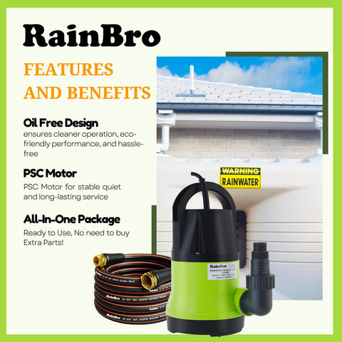 RainBro sump pump hose kit for easy pool and tub drainage.