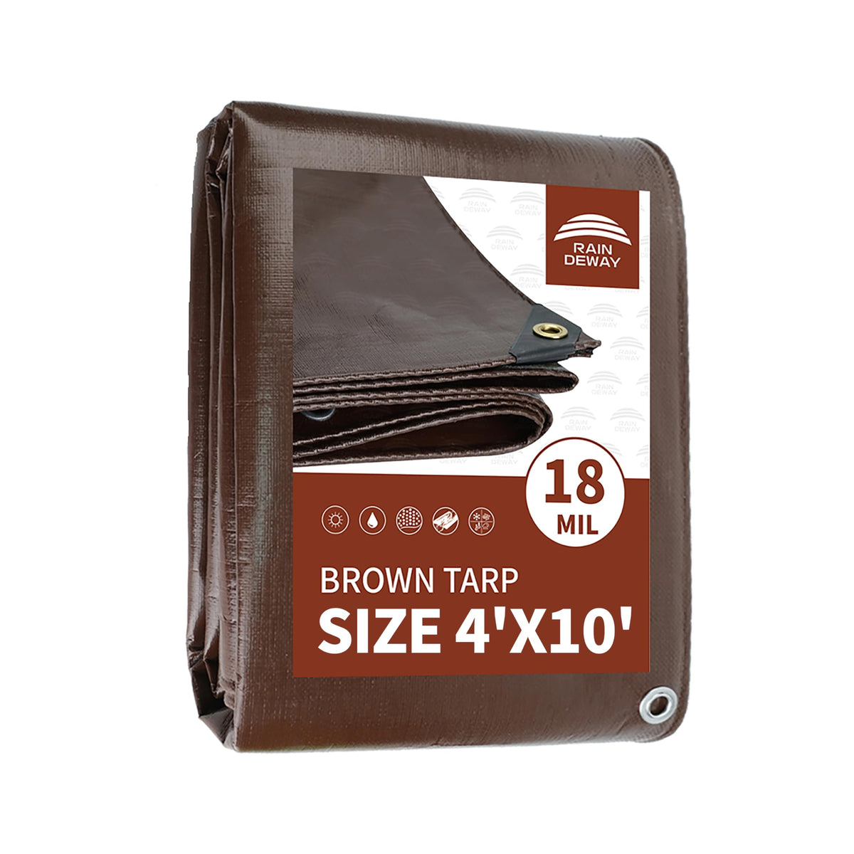 RAINDEWAY tarp 4x10 full-size cover protects large outdoor gear from rain.