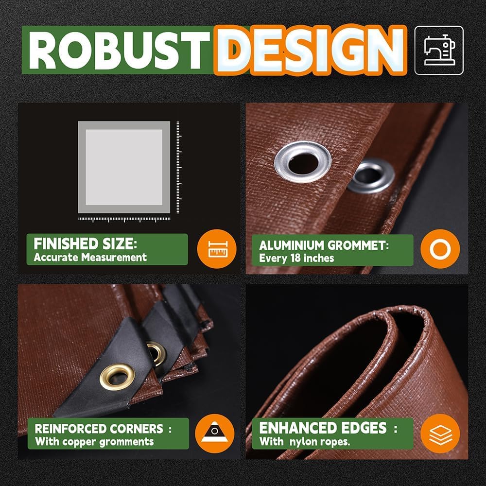 RAINDEWAY tarp weatherproof design withstands rain, wind, and sun.