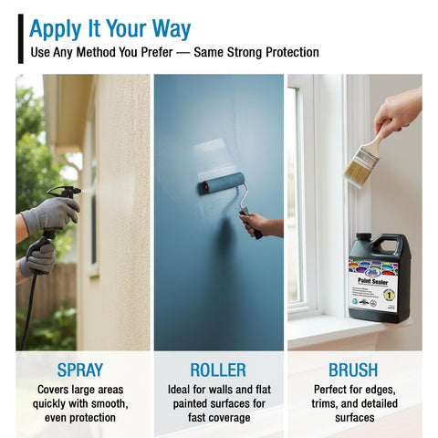 Rain Guard multi-surface use on walls, fences, and outdoor furniture
