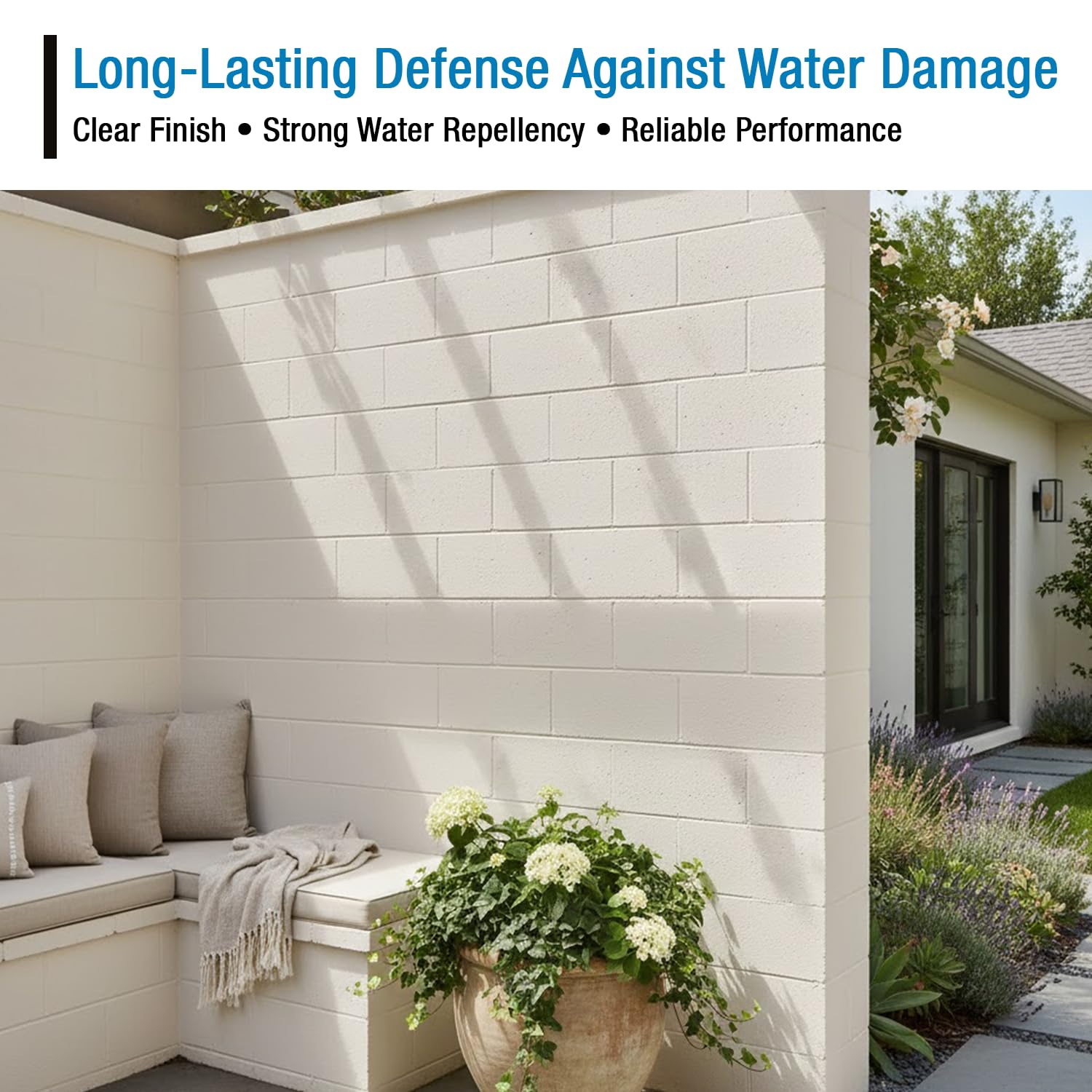 Rain Guard sealed outdoor wall and fence after treatment