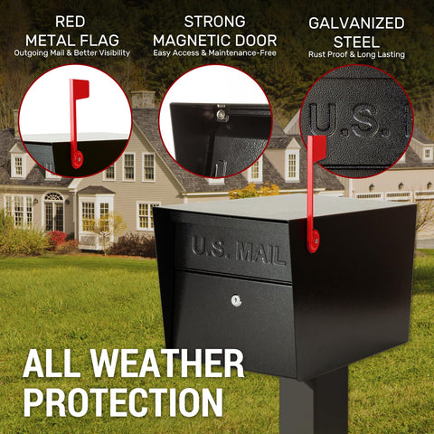 RAINHOL all-metal mailbox frame demonstrates rugged outdoor durability