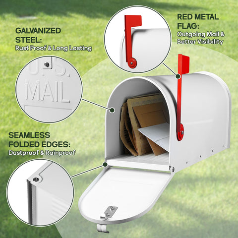 RAINHOL mailbox lid open front view for quick mail access.