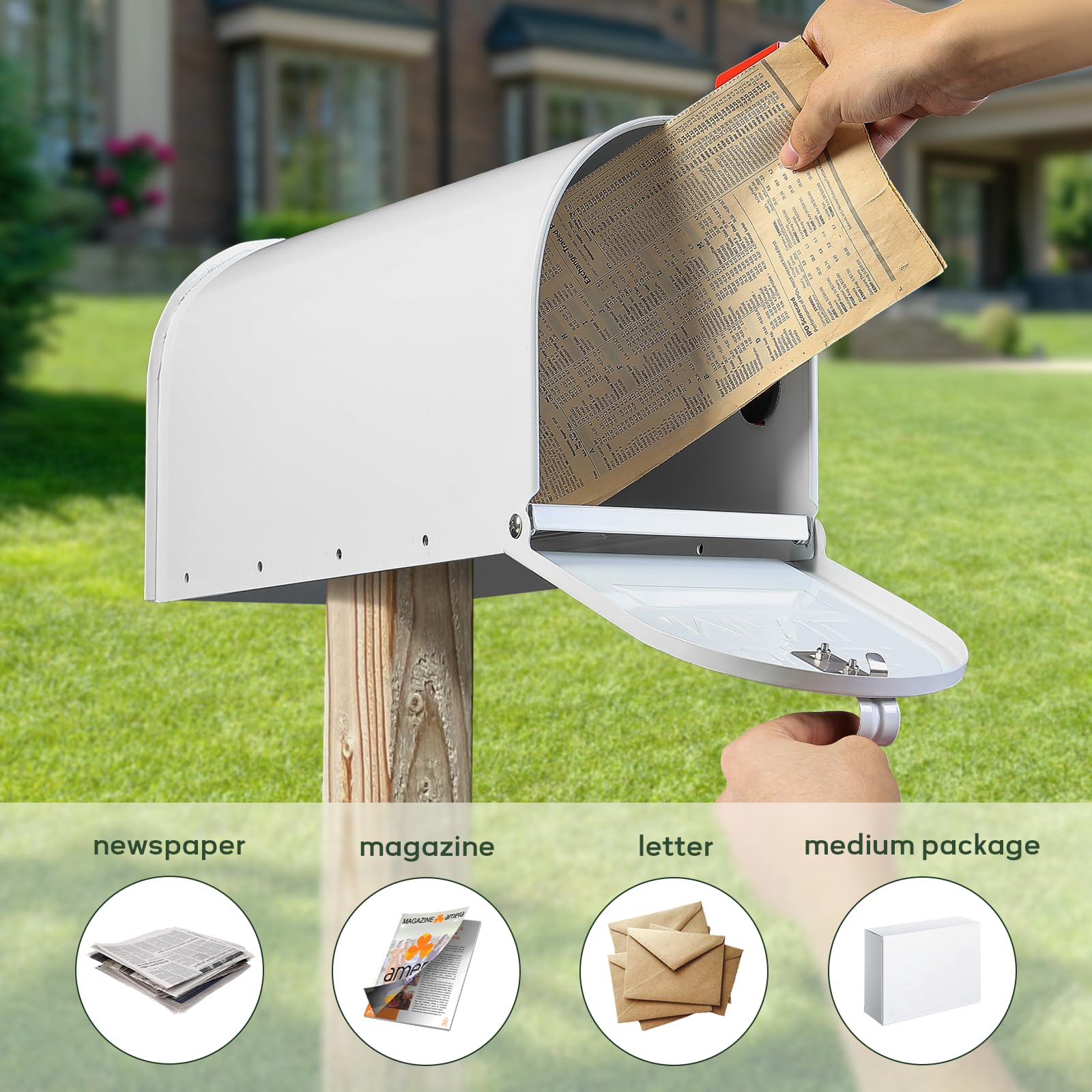 RAINHOL red flag outgoing mail indicator aids visibility in all weather.