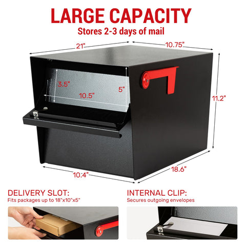RAINHOL weatherproof mailbox protects mail from rain and dust