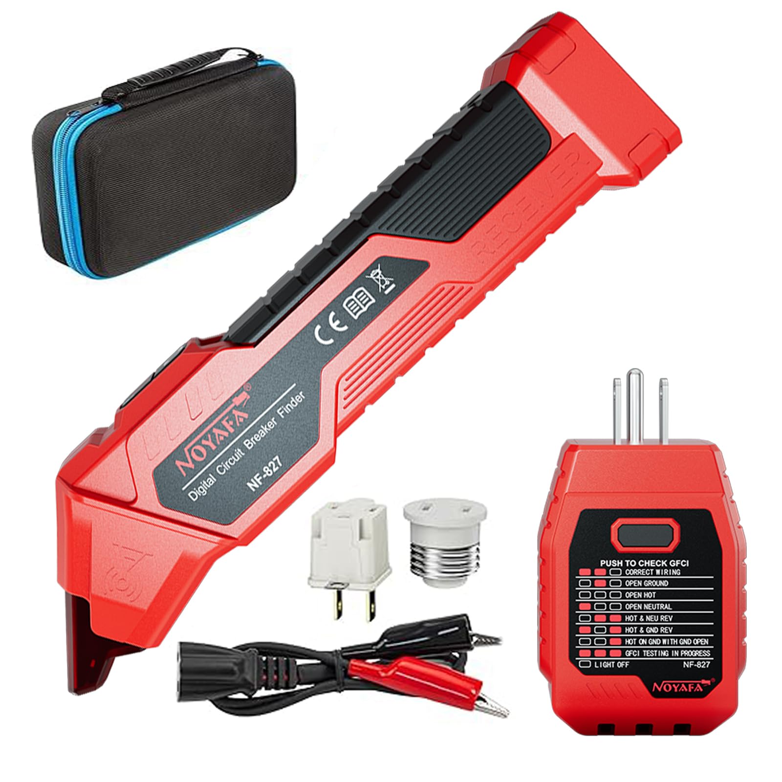 RAINLEONID NF-827S transmitter with GFCI tester enables quick live circuit checks