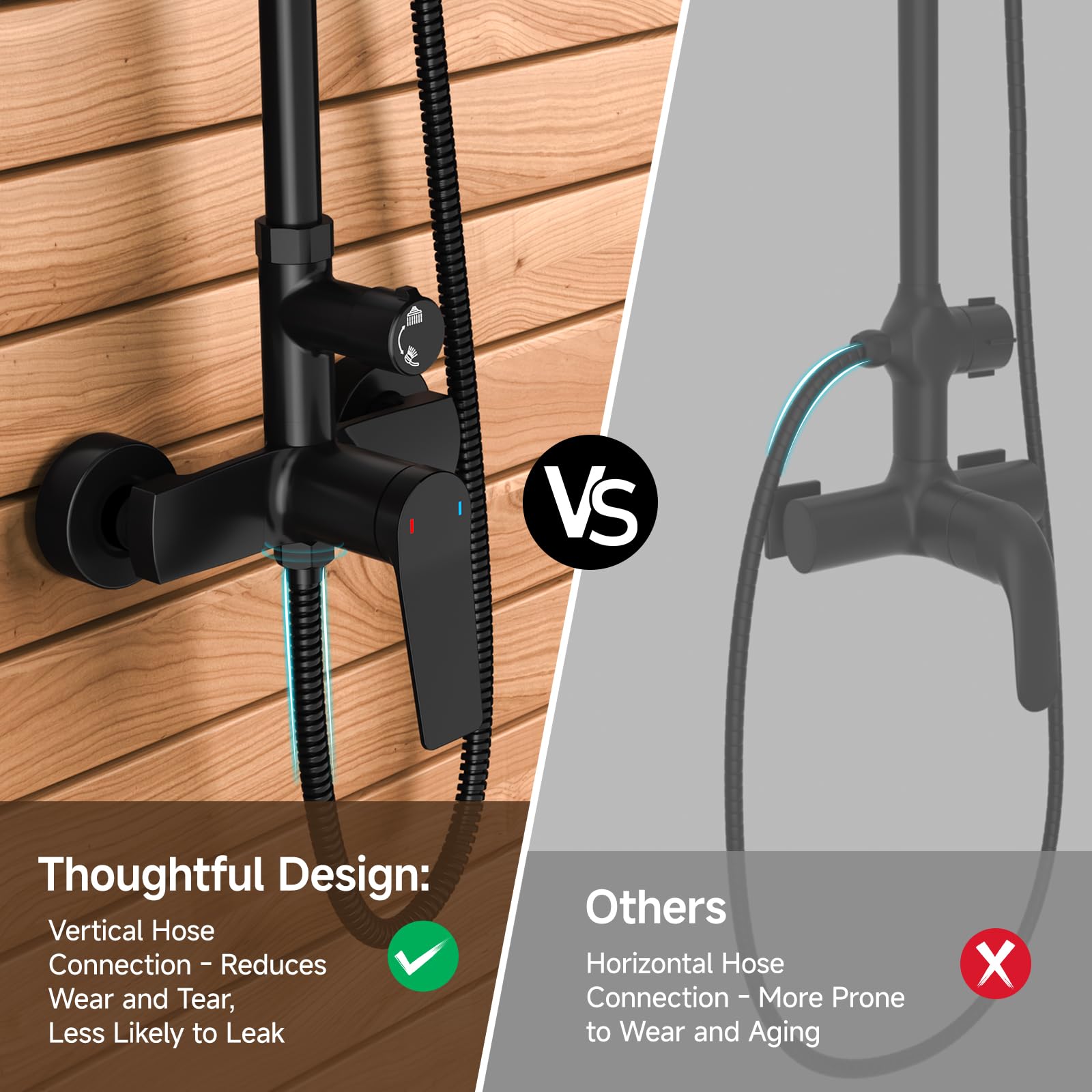 Rainsworth matte black handheld sprayer for quick outdoor rinses