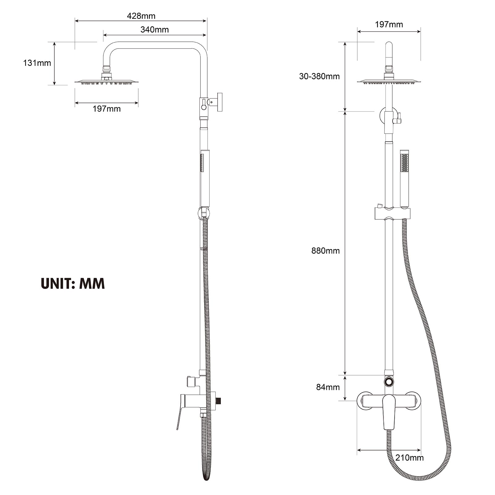 Rainsworth outdoor shower kit suitable for patios and gardens