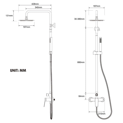 Rainsworth outdoor shower kit suitable for patios and gardens