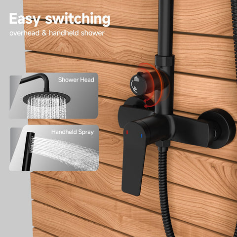 Rainsworth wall mount bracket in matte black with adjustable height