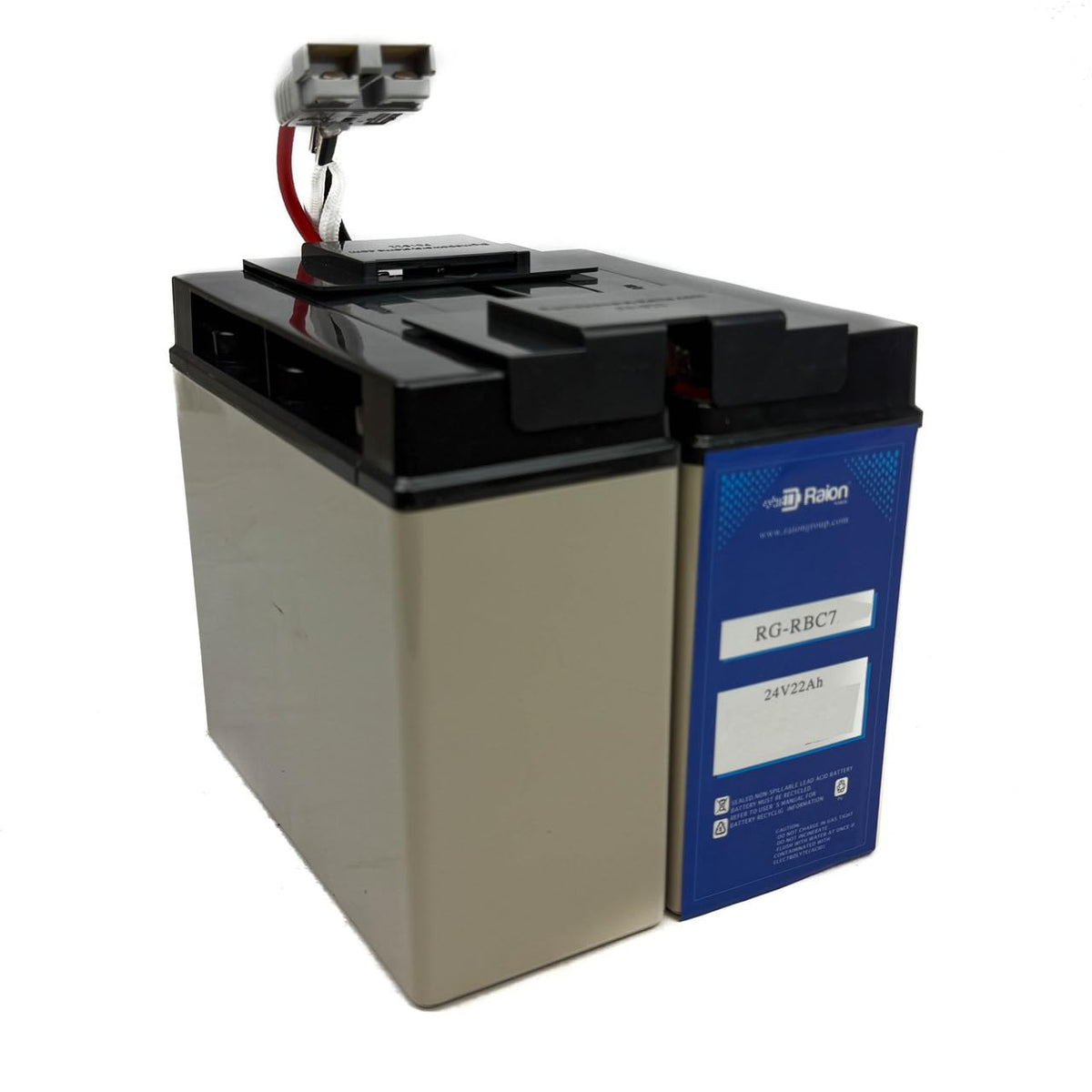 Raion Power 24V 22Ah battery designed for RBC7 compatibility in APC UPS systems.