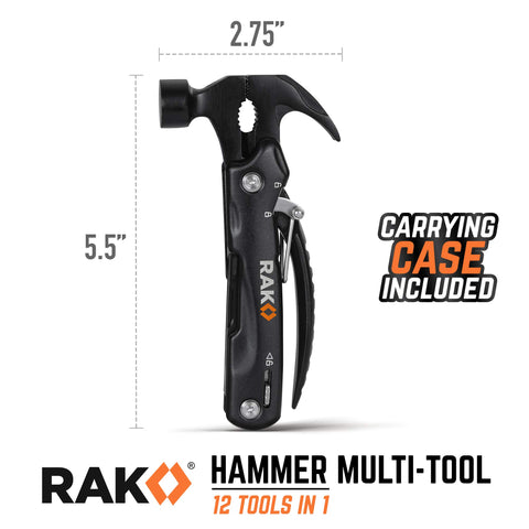 RAK Hammer Multitool pliers-and-saw feature for gripping and cutting tasks.