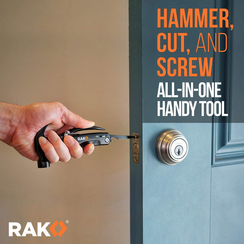 RAK Hammer Multitool safety-lock ensures secure use during tasks outdoors.