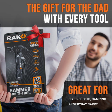 RAK Hammer Multitool twelve-in-one layout for DIY and outdoor projects.