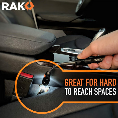 RAK pickup tool mounted on metal surface for hands-free use
