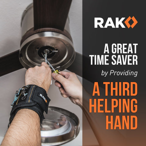 RAK magnetic wristband adjustable strap ensures a comfortable wear during work.