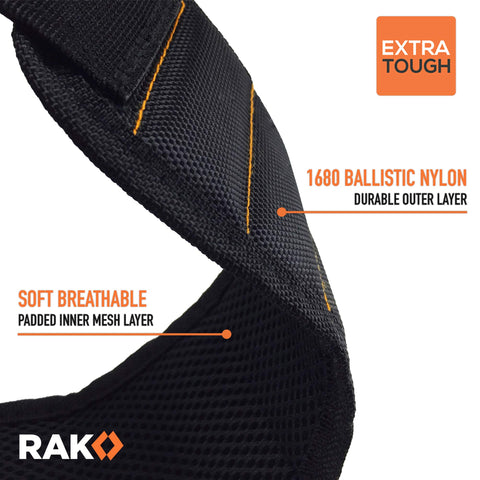 RAK magnetic wristband ballistic nylon outer layer demonstrates rugged durability.