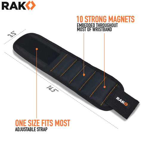 RAK magnetic wristband grips drill bits for faster setup on projects.