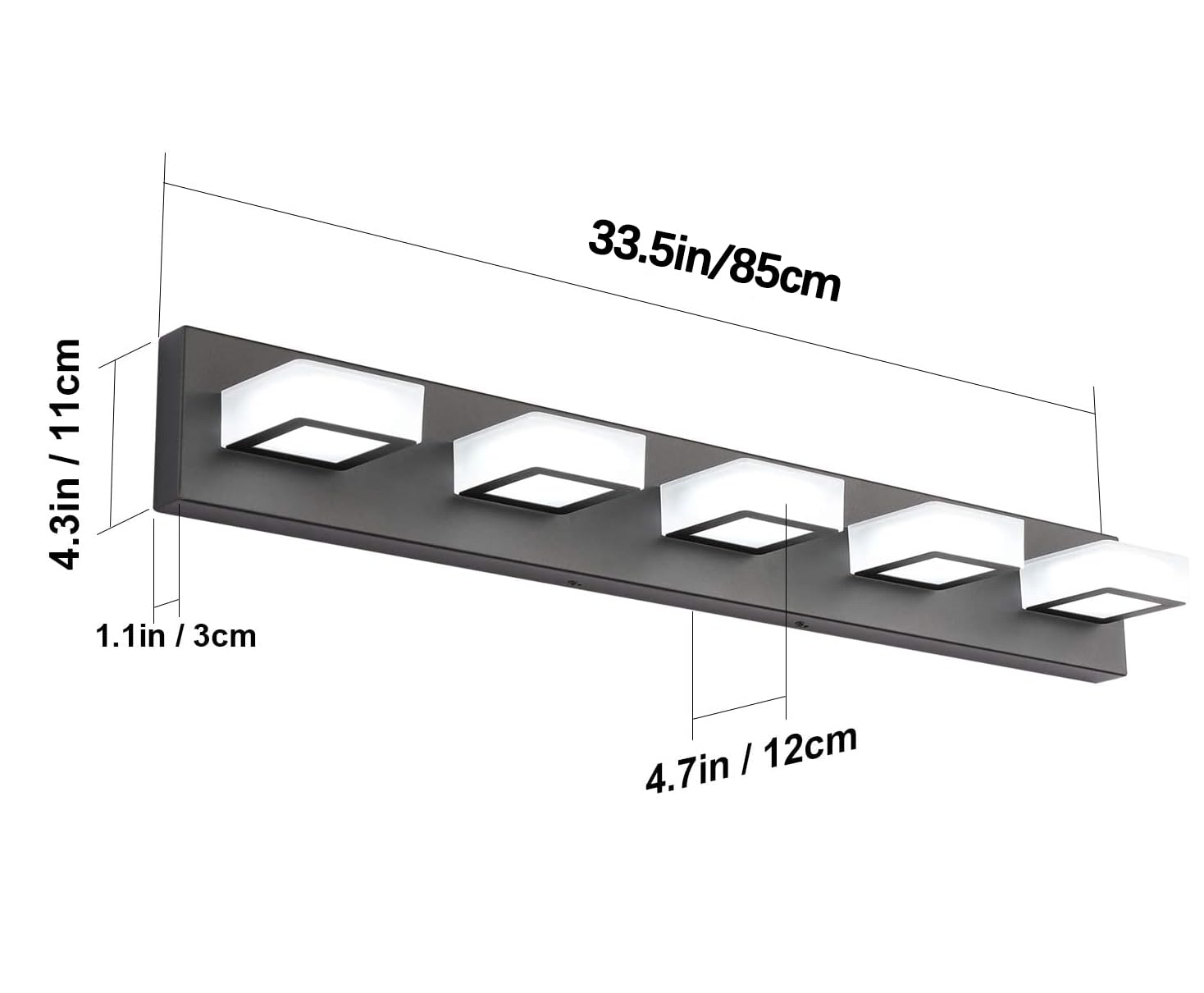 Ralbay hardwired vanity light installs easily with US back plate.