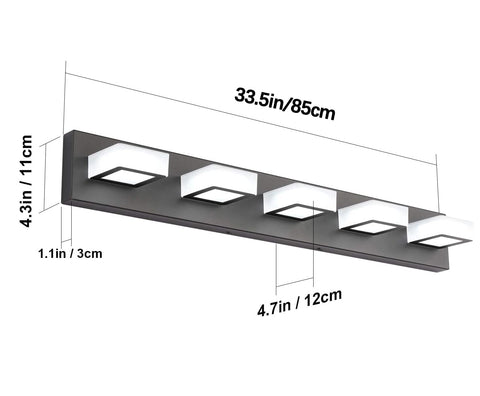 Ralbay hardwired vanity light installs easily with US back plate.