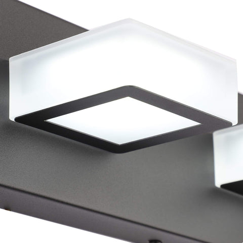 Ralbay matte black frame vanity light adds modern style and durable construction.