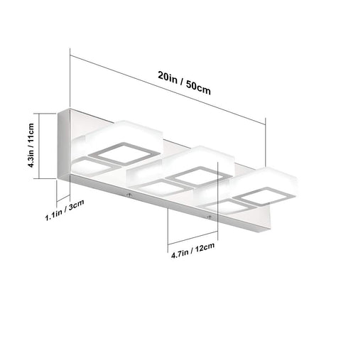 Ralbay vanity light with brushed stainless-steel frame resists moisture in humid spaces.