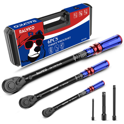 RALVICO torque wrench set with a 1/2 inch drive for heavy-duty fasteners and precise torque