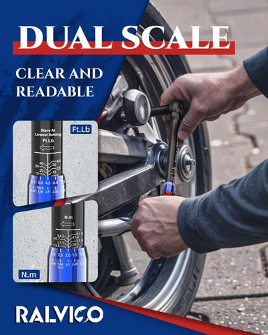 RALVICO 1/4 inch drive torque wrench suitable for small fasteners and delicate components