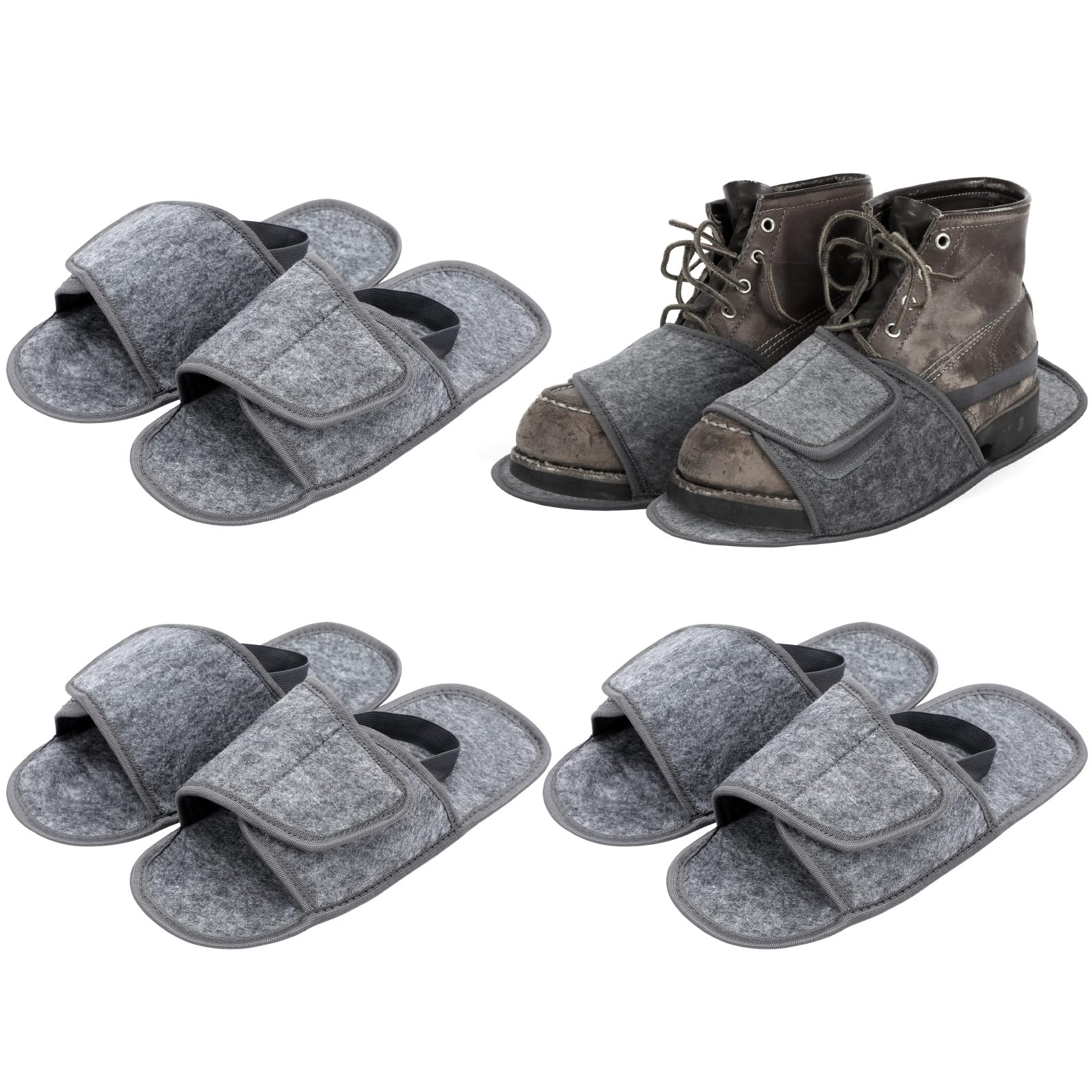 Ramede indoor overshoes in grey, three-pack, keep floors clean and dry.