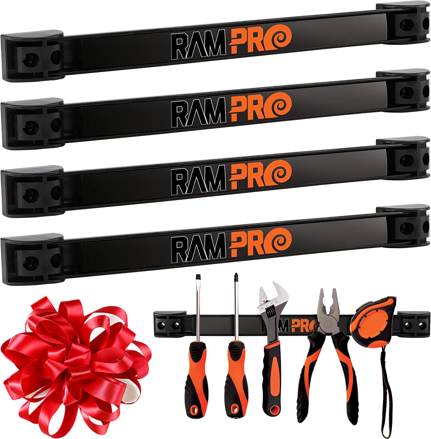 RamPro 12-inch magnetic tool strip keeps essential tools within easy reach.
