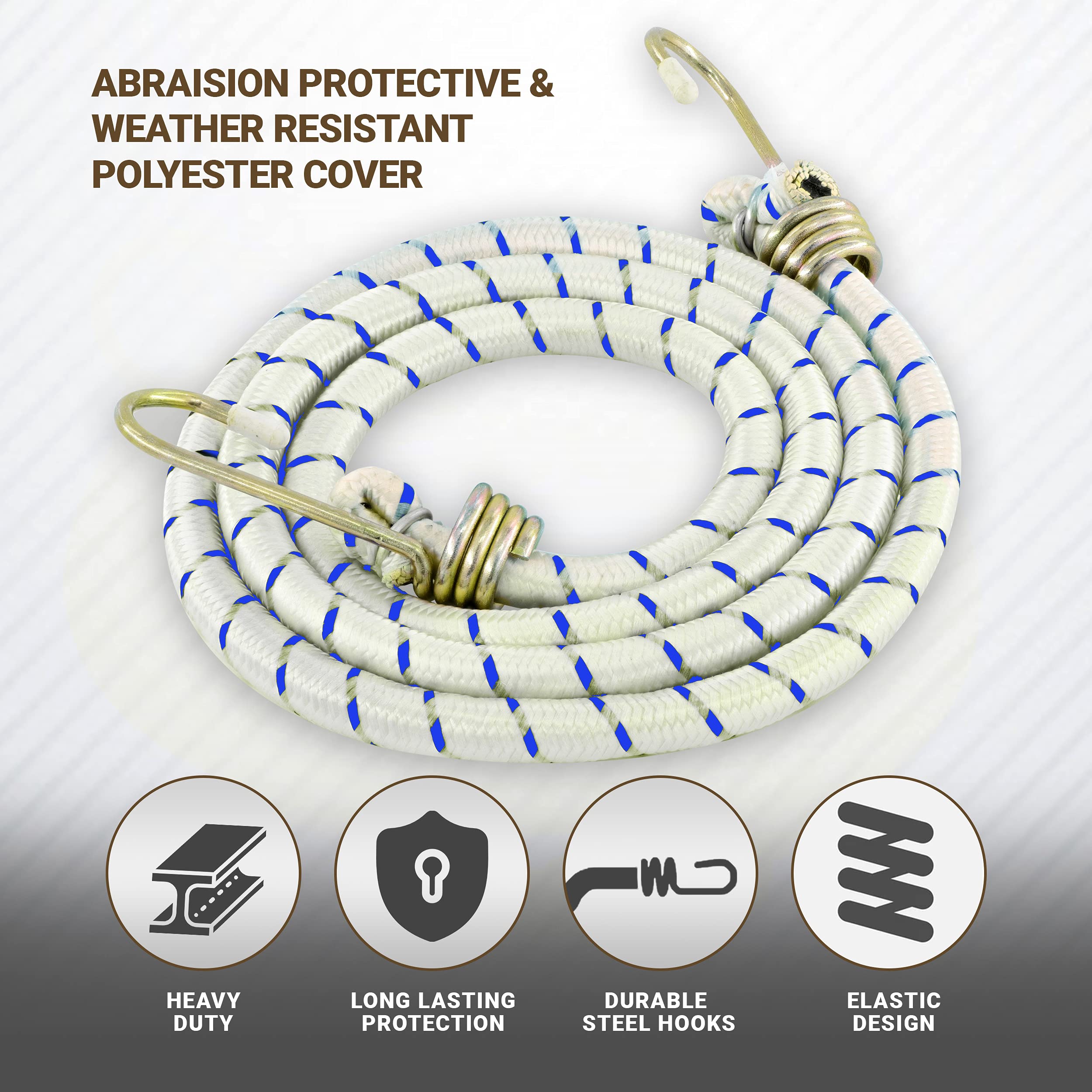 RamPro bungee cords secure camping gear for tarp setups
