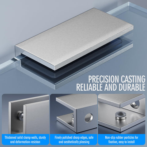 Ranbo 3mm stainless steel clamp supports 1/4–1/2 inch panels with strong durability.