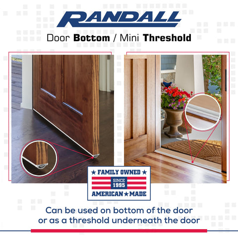 Randall 36-inch mini-threshold dual-function view highlights seamless door bottom use.